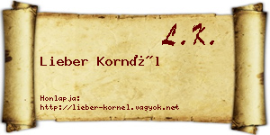 Lieber Kornél névjegykártya