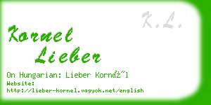 kornel lieber business card